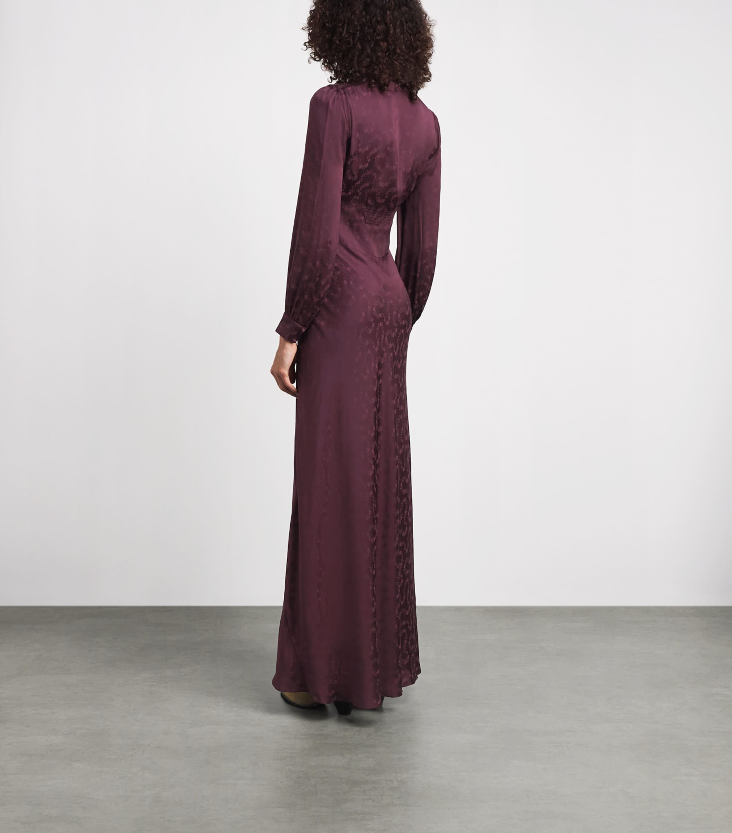 Rixo Womens Jacquard Emory Maxi Dress Wine Image 4