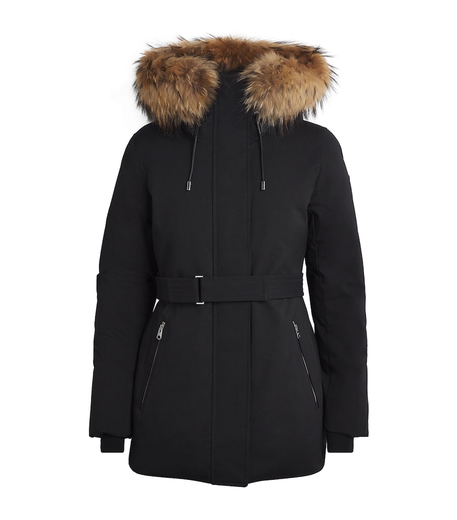 Down Racoon Fur-Trim Jeni-FZ Coat C0001BLACK Image 1