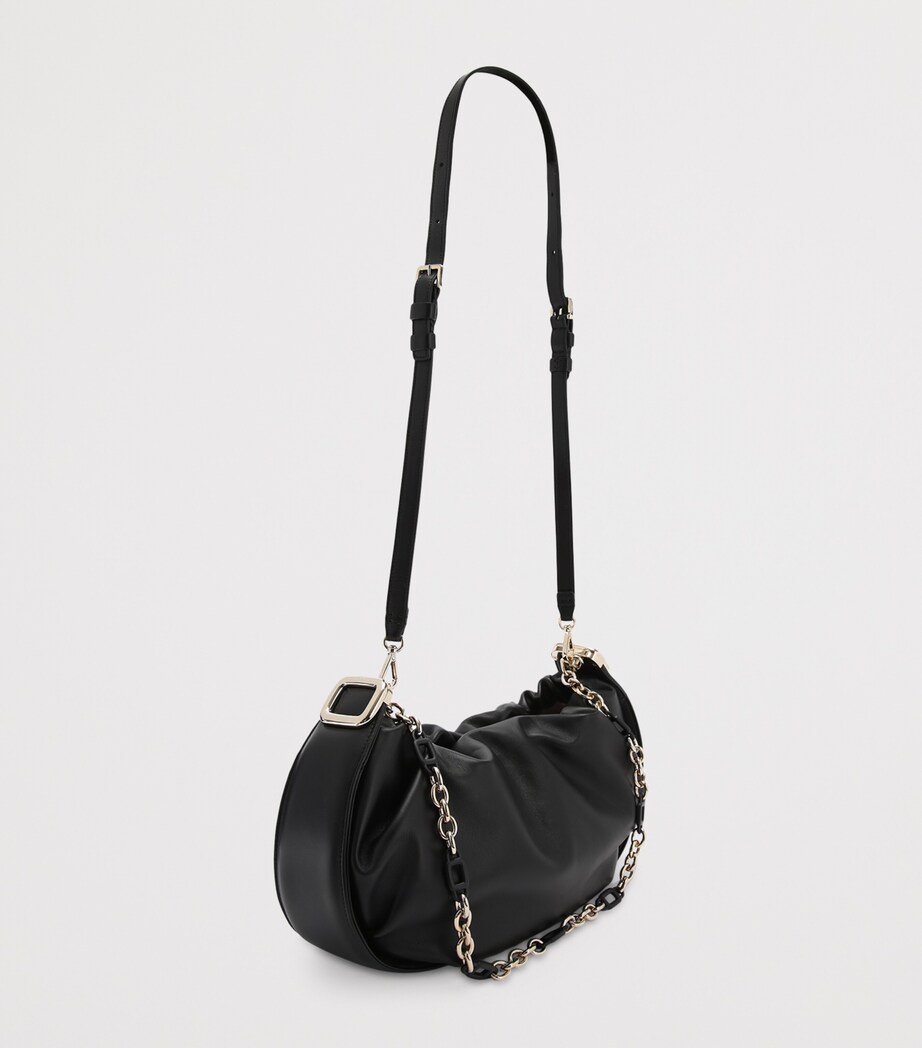 Roger Vivier Medium Leather Choc Royal Shoulder Bag Black Image 3