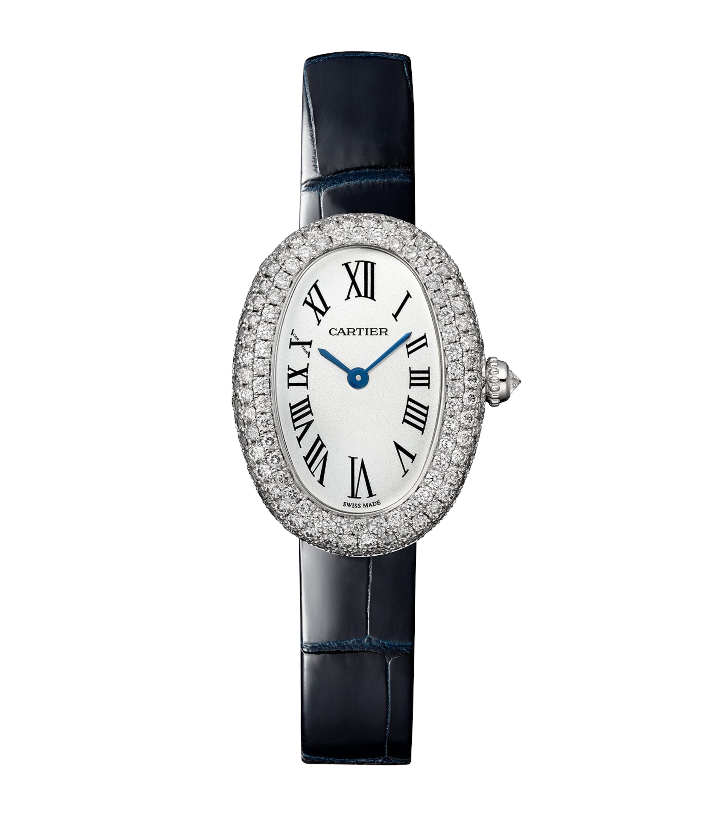 Cartier White Gold and Diamond Baignoire 1920 Watch 26mm Silvered Image 1