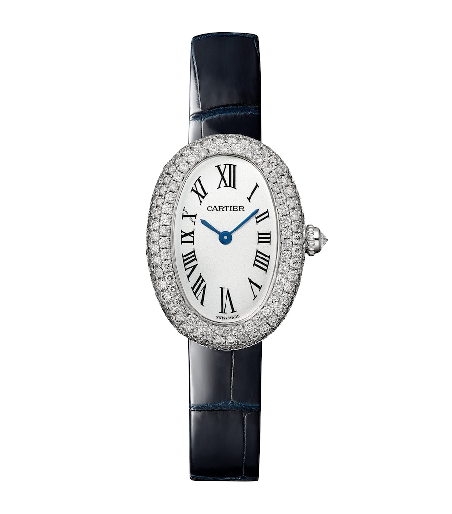 Cartier White Gold and Diamond Baignoire 1920 Watch 26mm Silvered Image 1