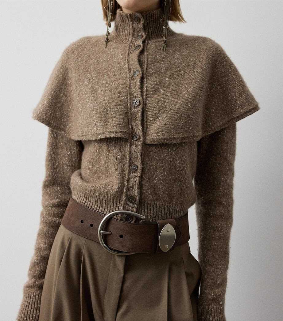 Ralph Lauren Collection Leather Oversized Buckle Belt Luggage Brown Image 2