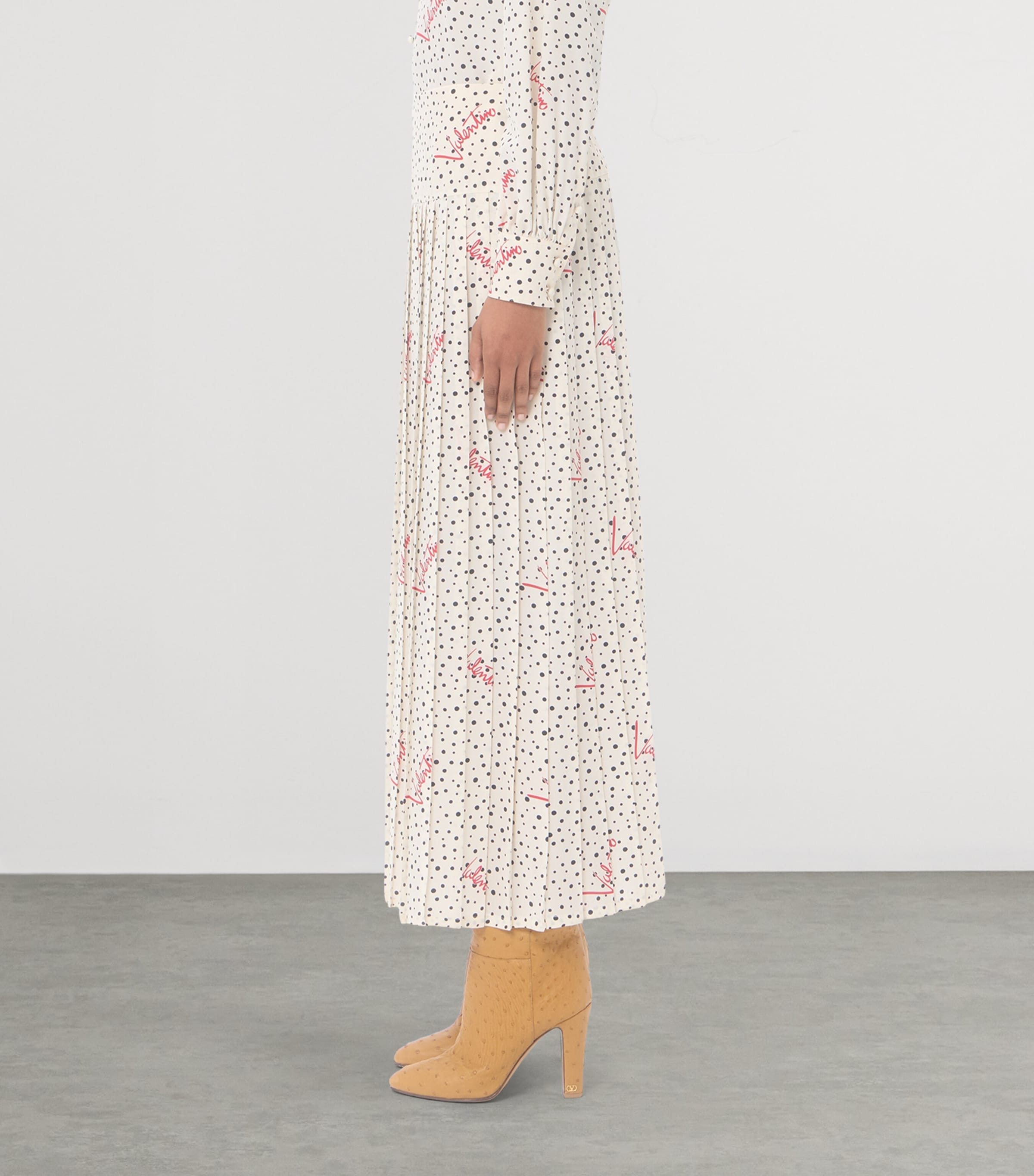 Valentino Womens Silk Plus De Pois Midi Skirt Image 4