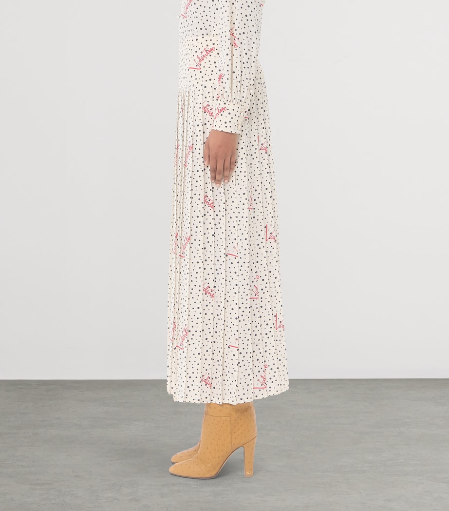 Valentino Womens Silk Plus De Pois Midi Skirt Image 4