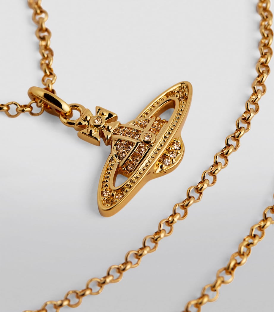 Vivienne Westwood Crystal Bas Relief Necklace Gold Light Image 6