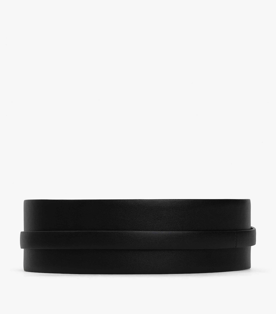 Leather Double Large Belt NOIR Image 2