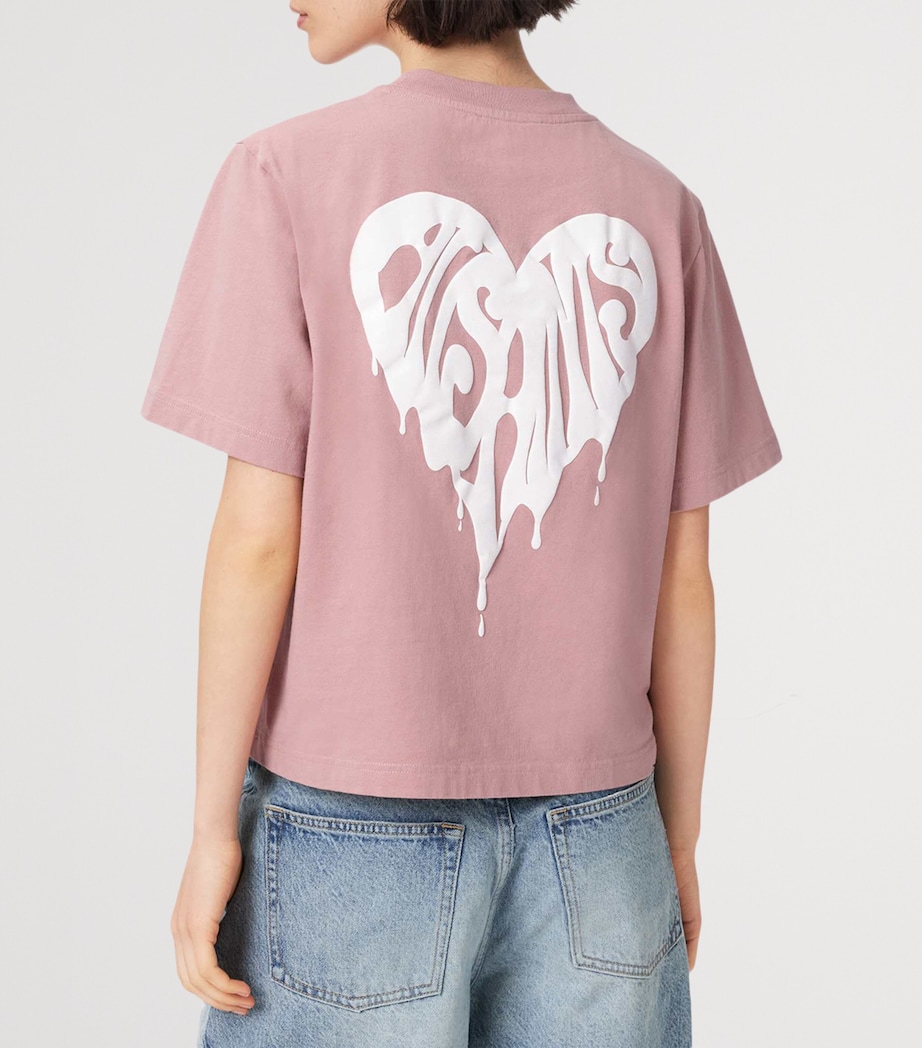 AllSaints Womens Organic Cotton Lisa Trip T-Shirt Woodrose Pink Image 4