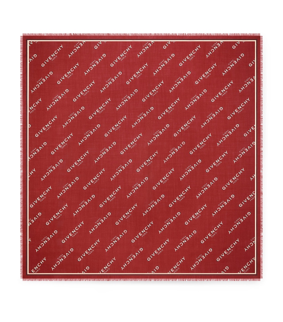 Wool-Silk Logo Shawl RED Image 1