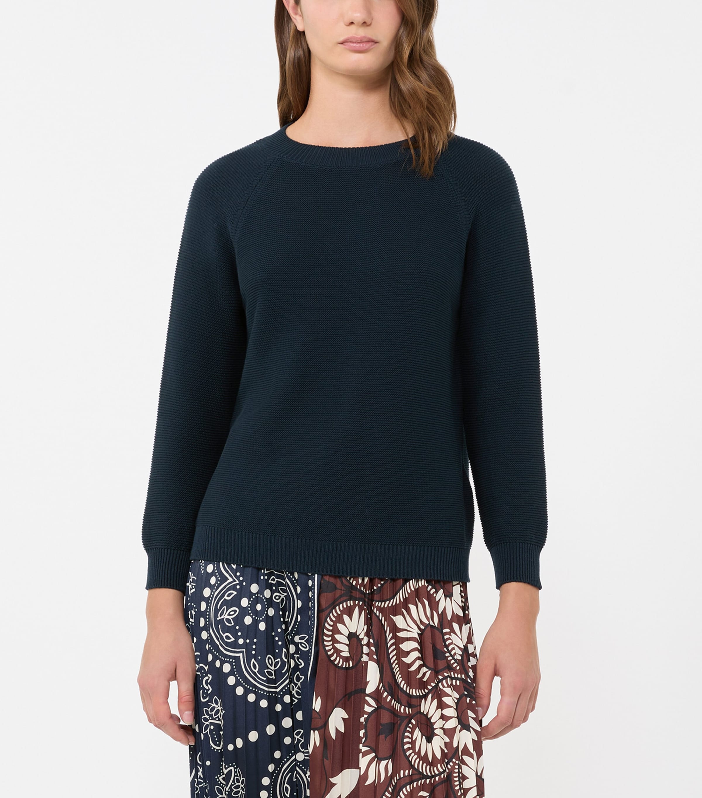Cotton Knitted Sweater NAVY Image 2