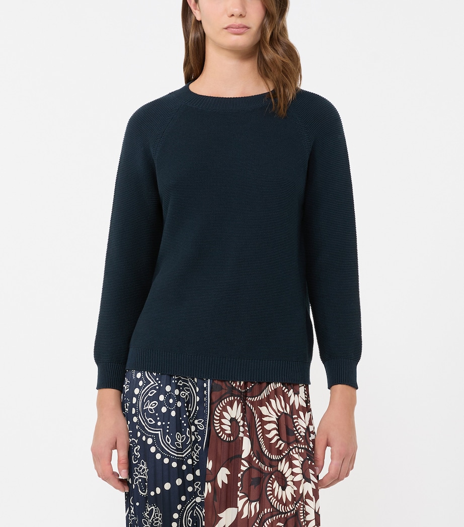Cotton Knitted Sweater NAVY Image 2
