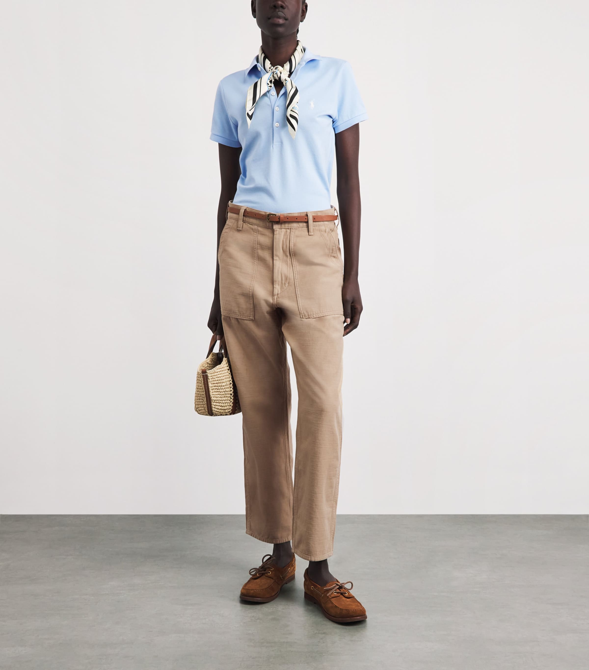 Polo Ralph Lauren Womens Cotton Cropped Trousers Khaki Image 2