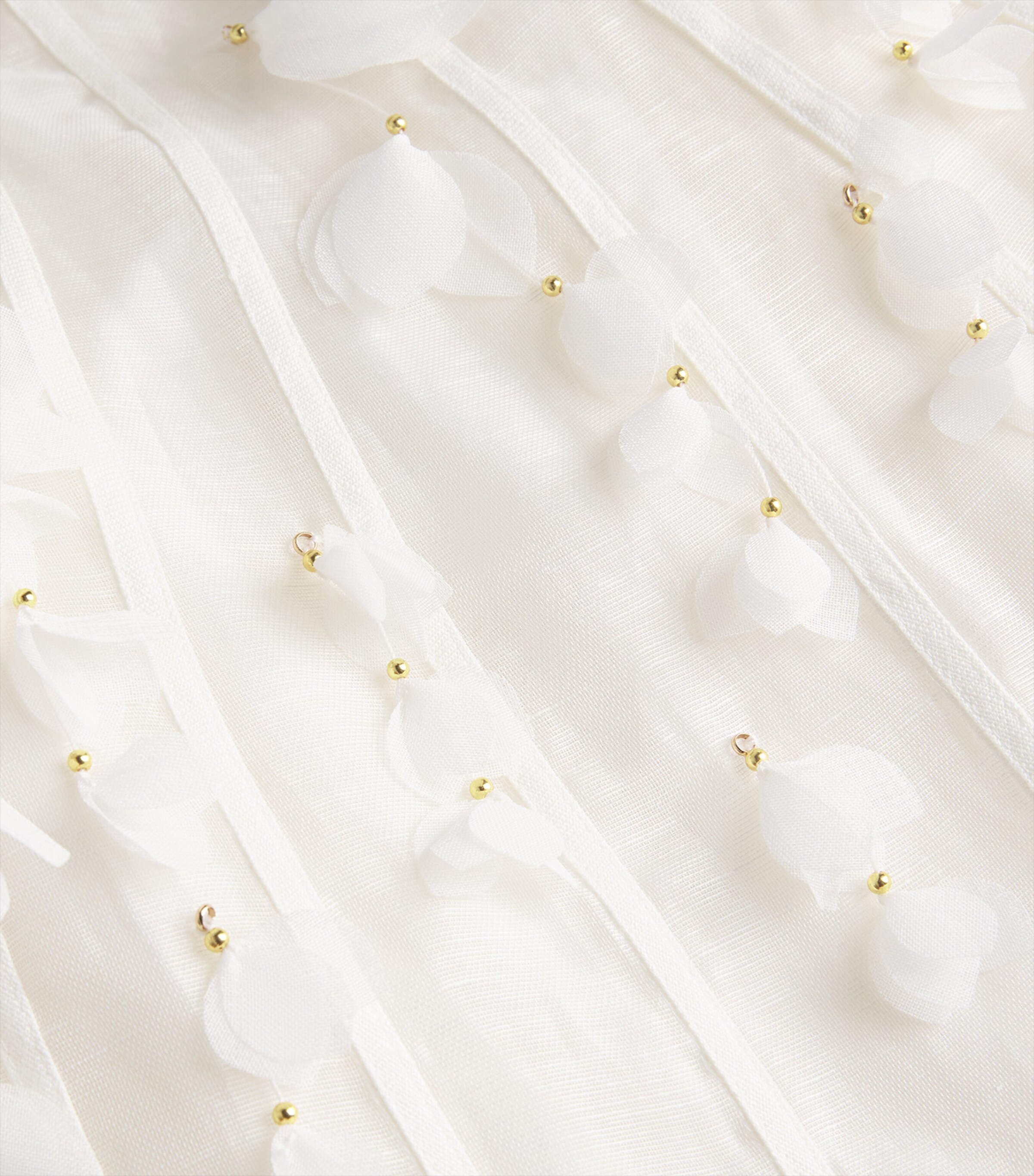 Linen-Silk Petal Midi Dress IVO IVORY Image 5