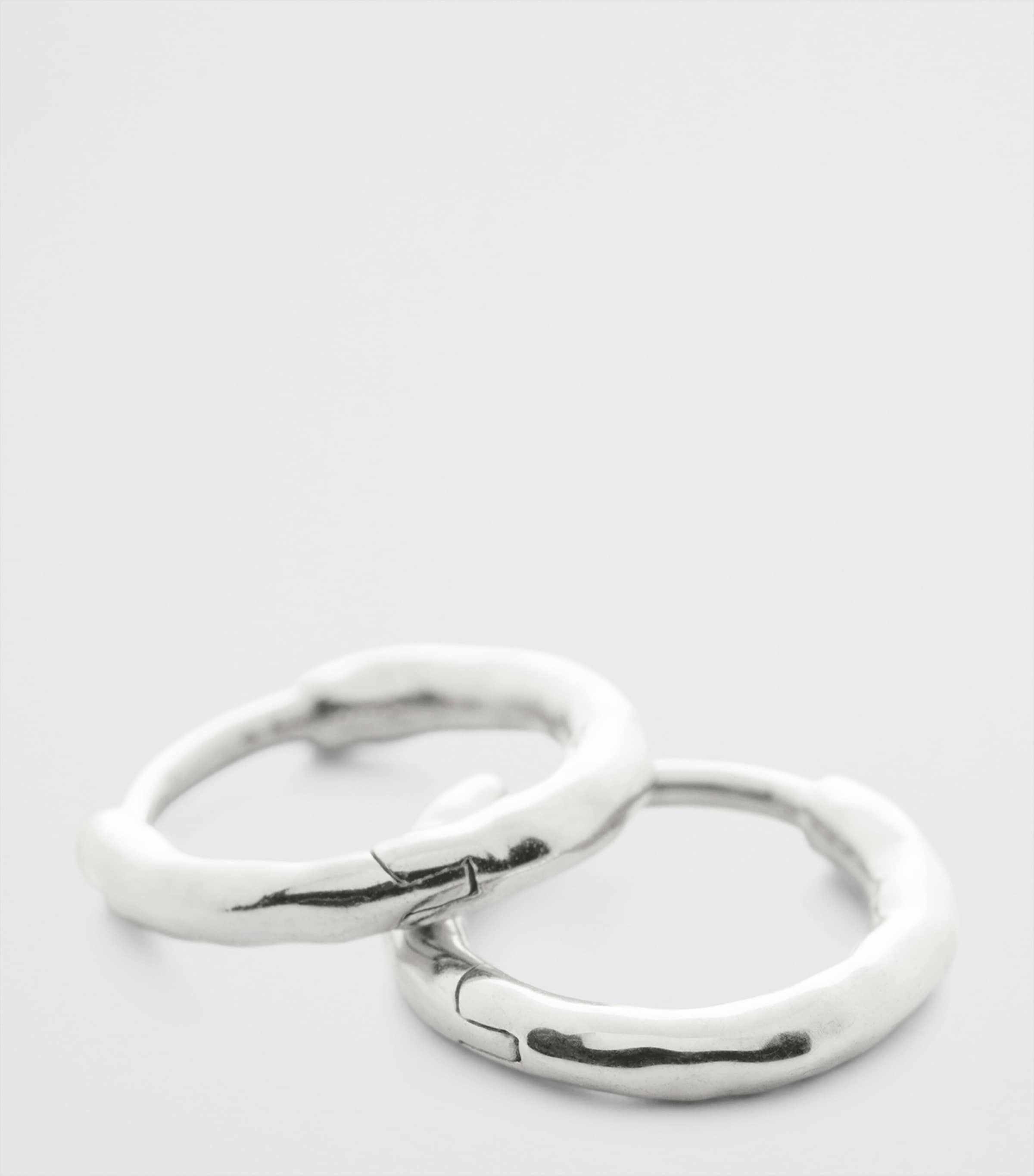 Mini Sterling Silver Siren Muse Huggie Earrings STERLING SILVER Image 2