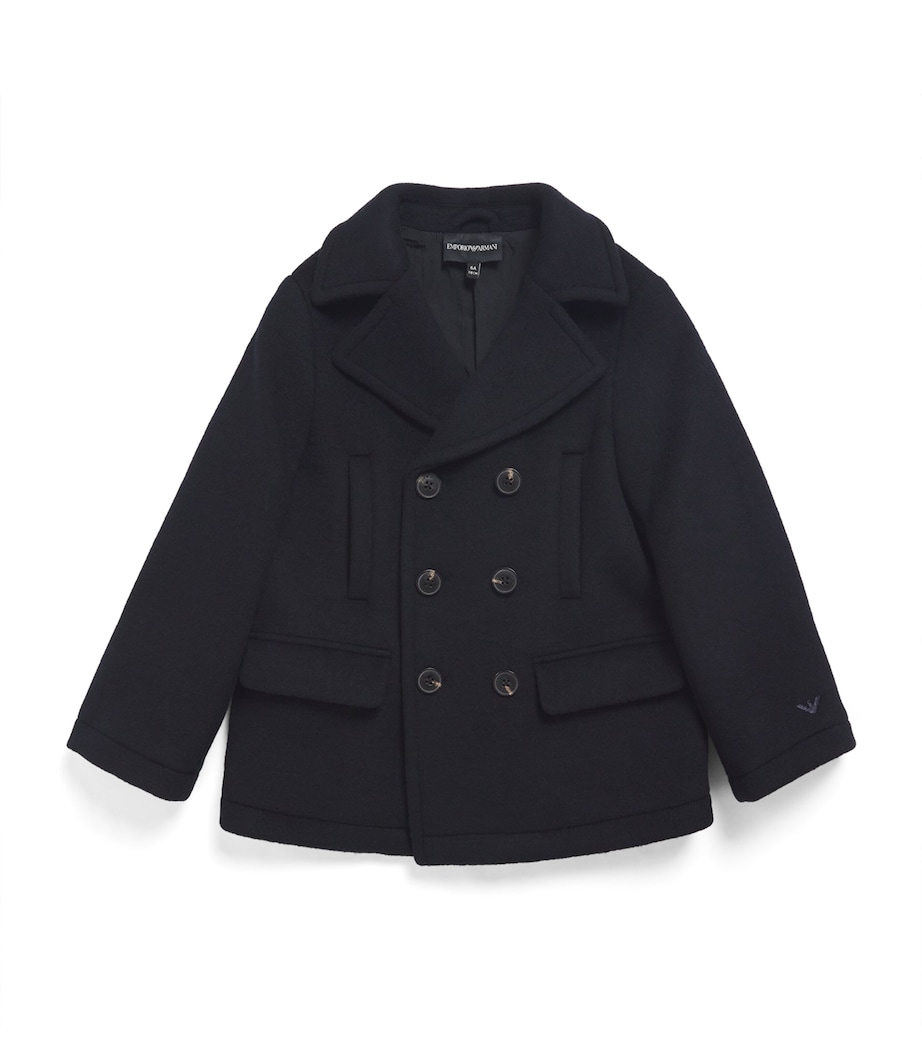 Wool-Blend Pea Coat (4-16 Years) UB118 0920 BLU NAV Image 1