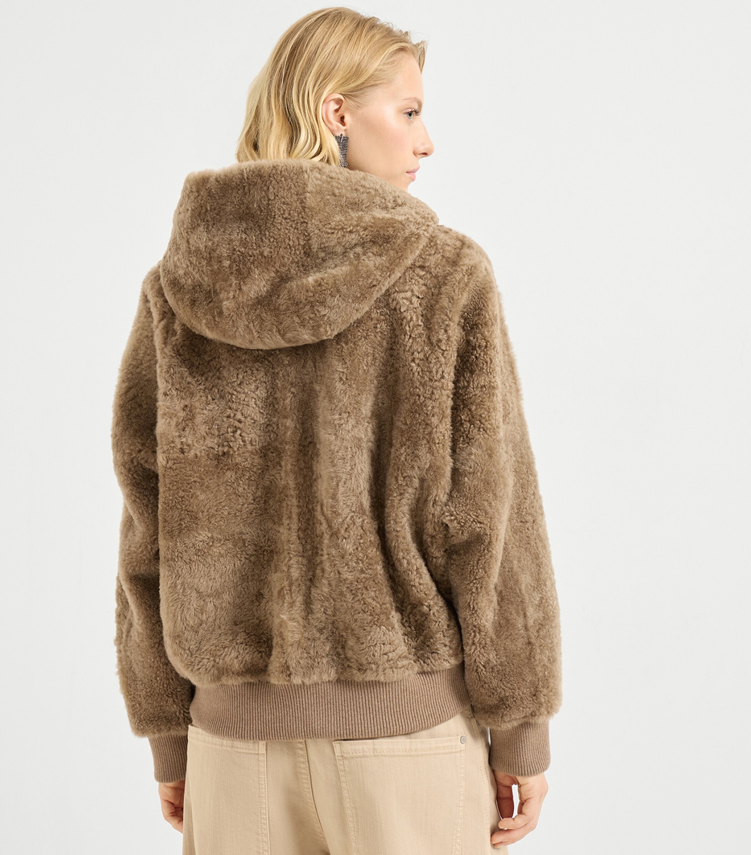 Shearling Zip-Up Hoodie C3666 Image 4