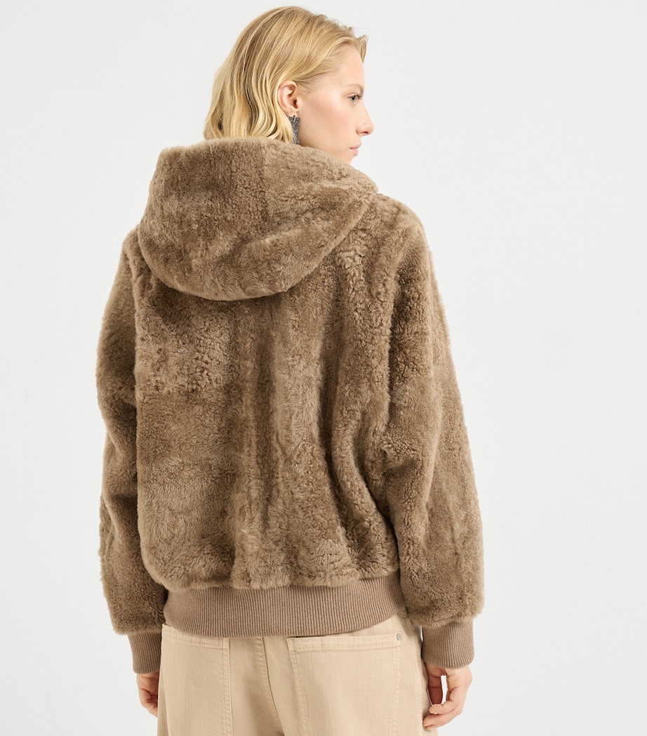 Shearling Zip-Up Hoodie C3666 Image 4