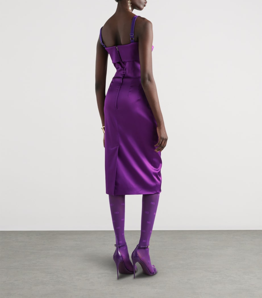 Satin Midi Dress F0571-PURPLE Image 4