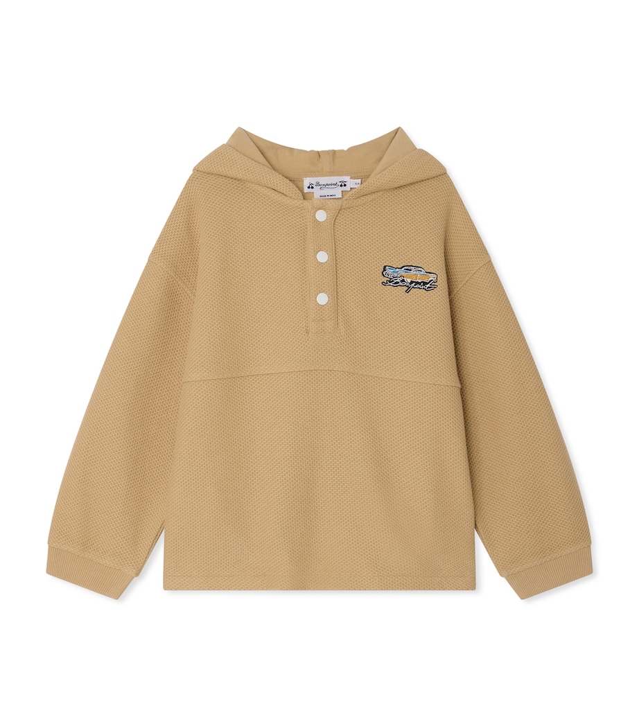 Bonpoint Waffle Edan Hoodie (10-14 Years) Upb Beige Image 1