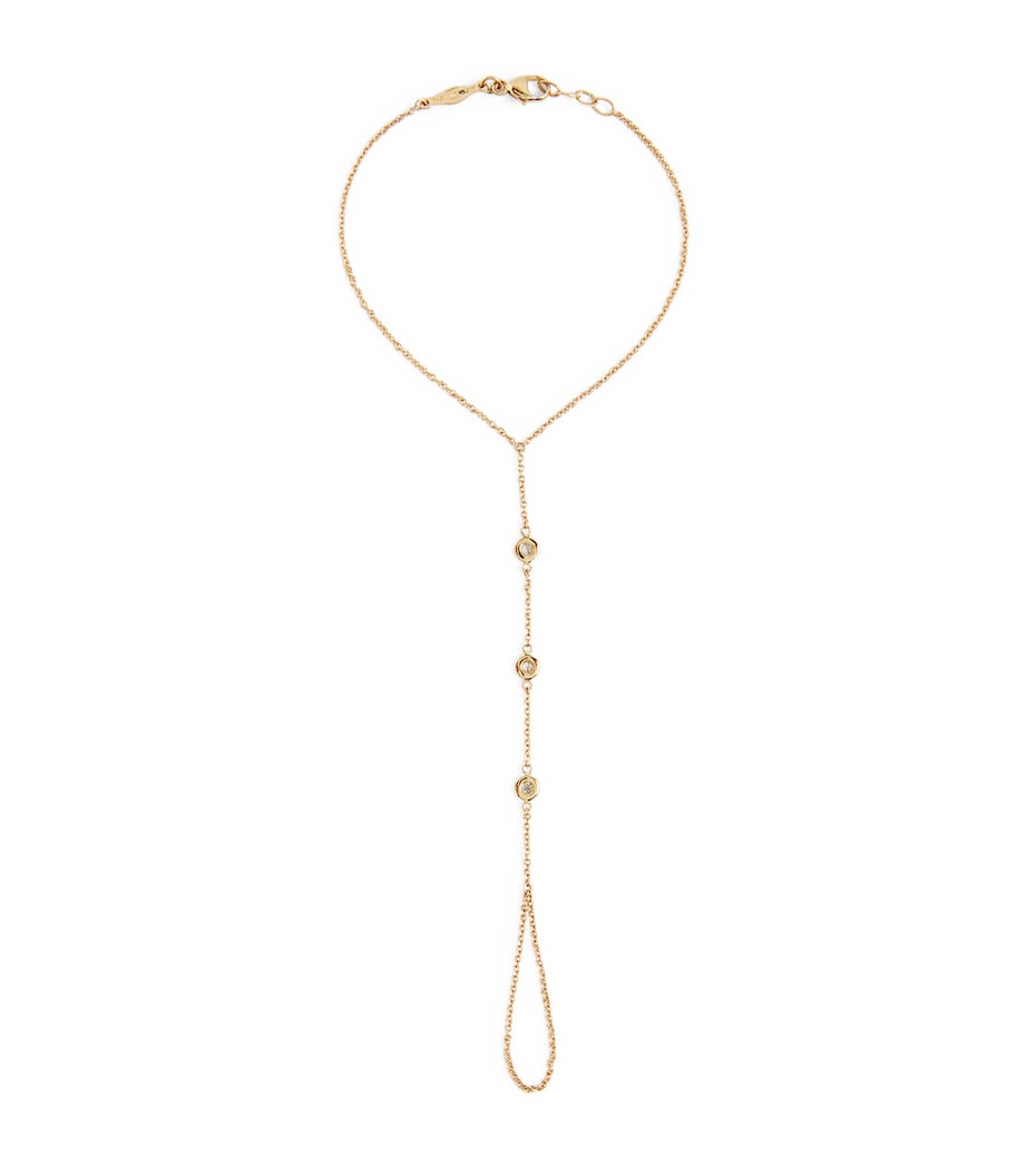 Yellow Gold and Diamond Spaced Out Finger Bracelet YELLOW GOLD Image 1