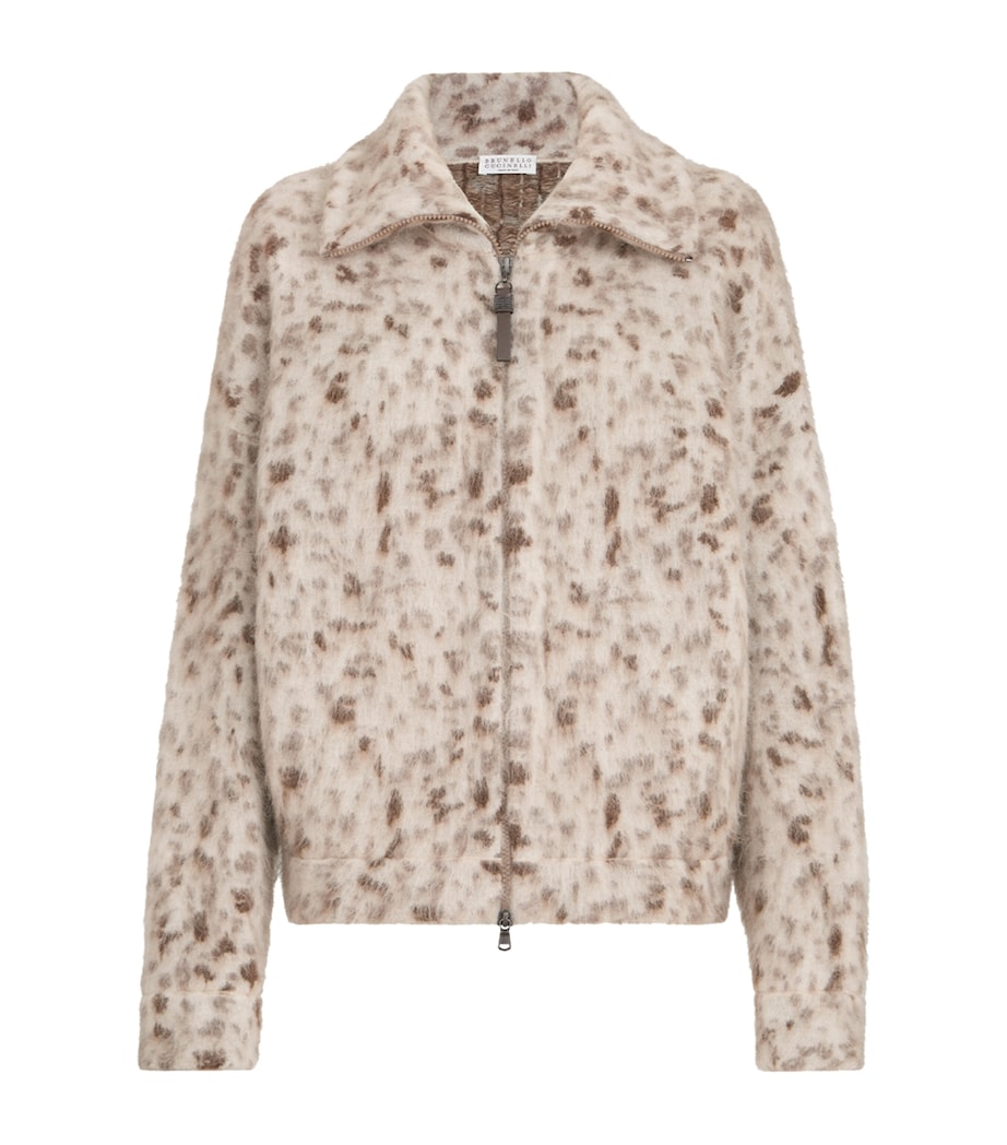 Brunello Cucinelli Womens Mohair-Blend Zip-Up Cardigan Image 1