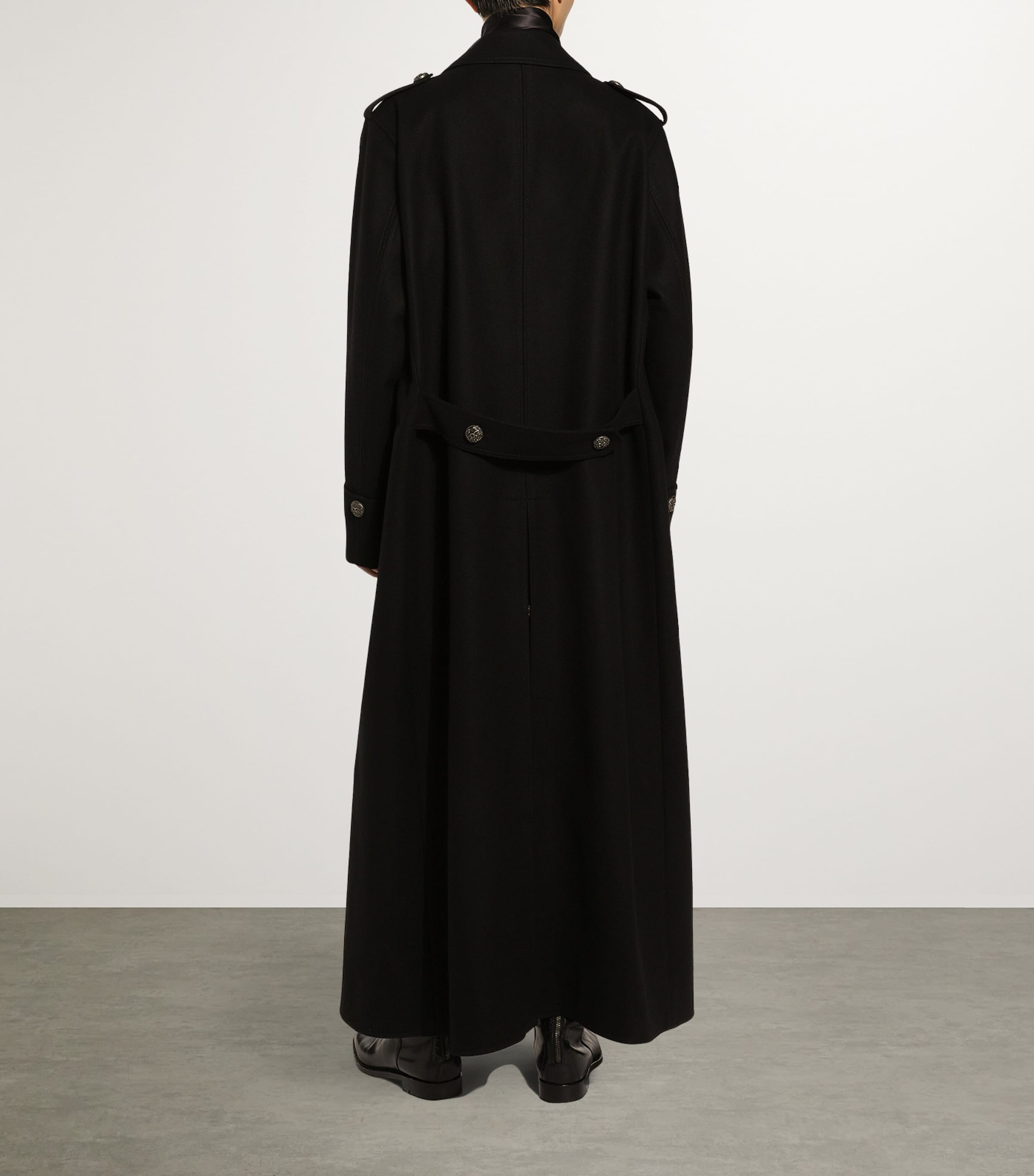 Wool Miltary Coat N0000-BLACK Image 3