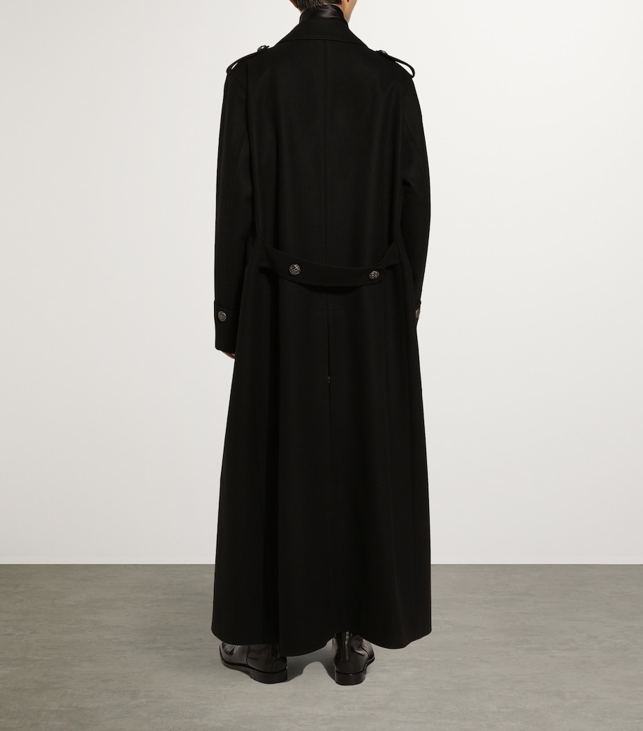 Wool Miltary Coat N0000-BLACK Image 3