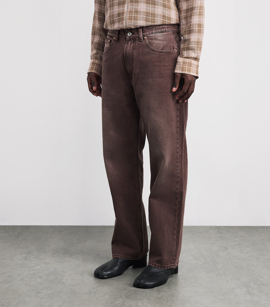 Trompe-l'Oeil Third Cut Straight Jeans OVERDYED CHOCO MELON Image 3