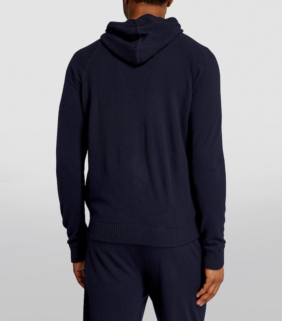 Derek Rose Mens Cashmere Finley Zip-Up Hoodie Nav/navy Image 3