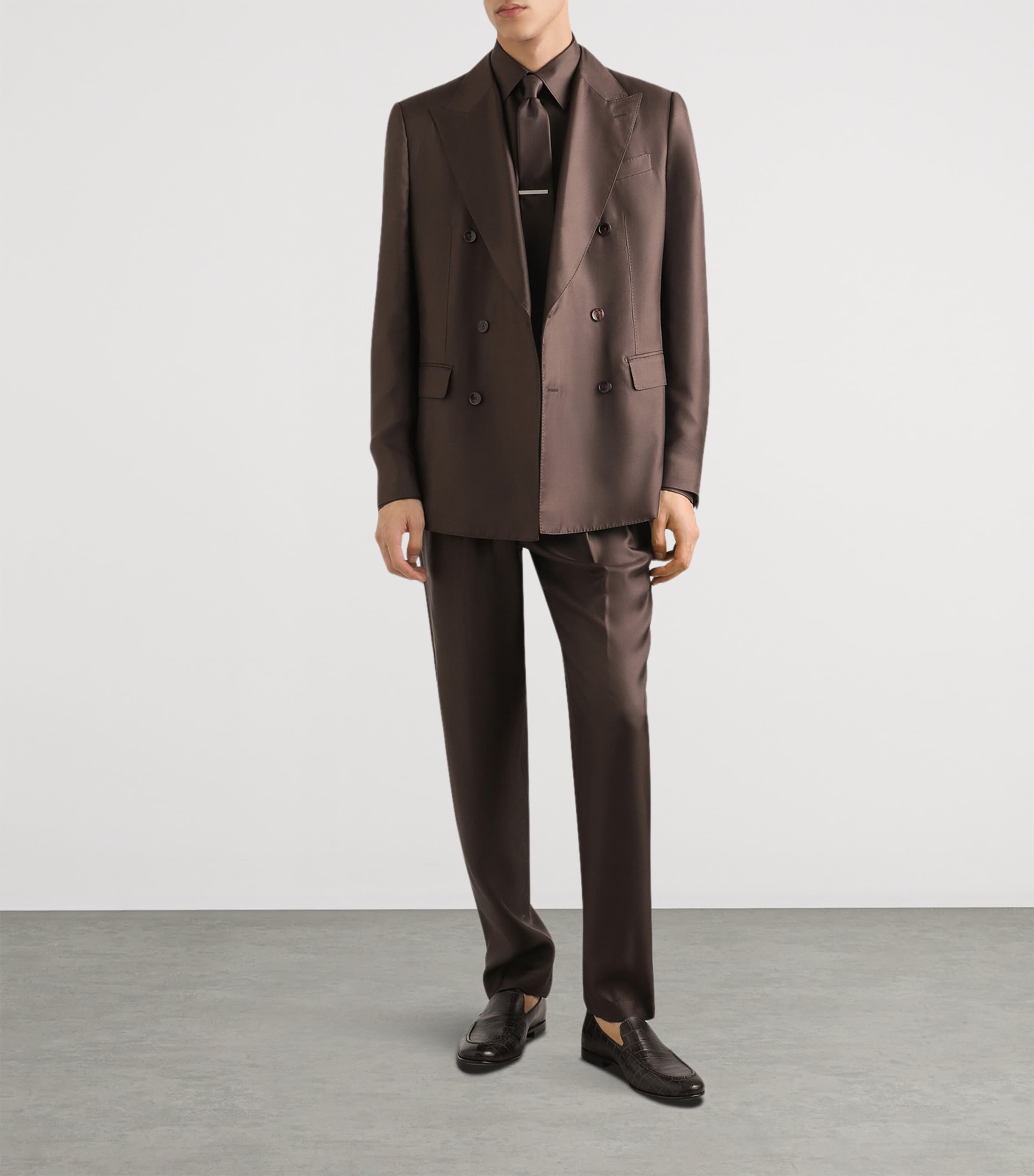 Dolce&Gabbana Mens Silk Shirt Brown Image 2