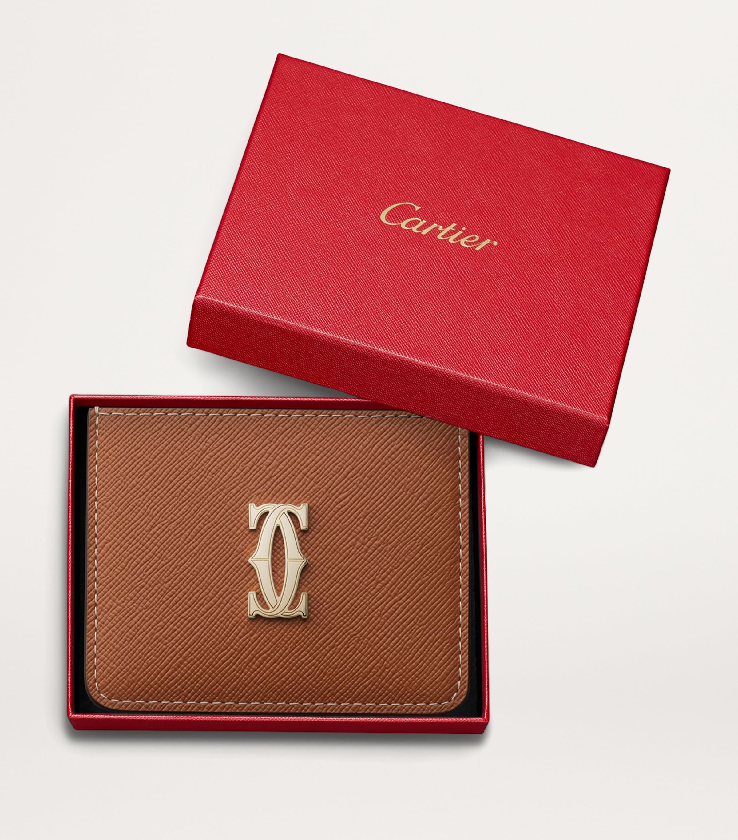 Leather C de Cartier Card Holder CARAMEL Image 4