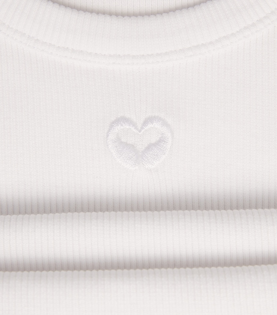 Maje Womens Stretch-Cotton Ribbed T-Shirt White Image 6