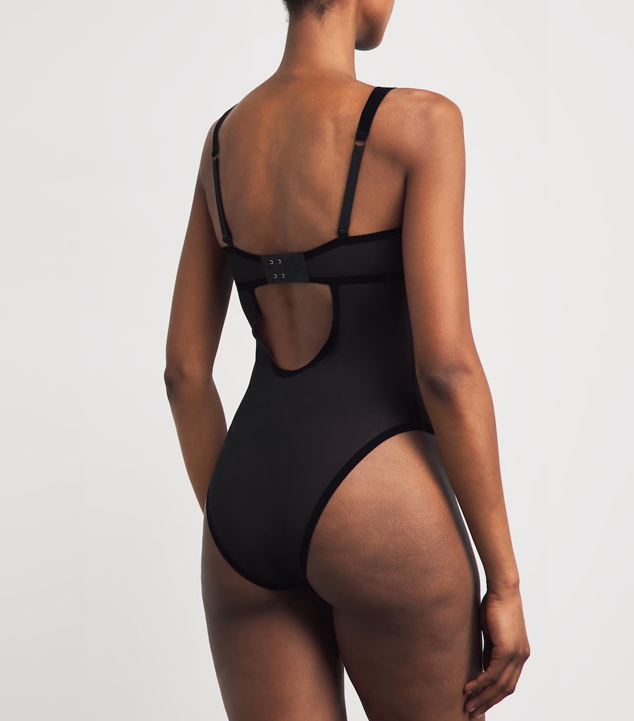 Wolford Womens Sheer Tulle Underwired Bodysuit Black Image 4
