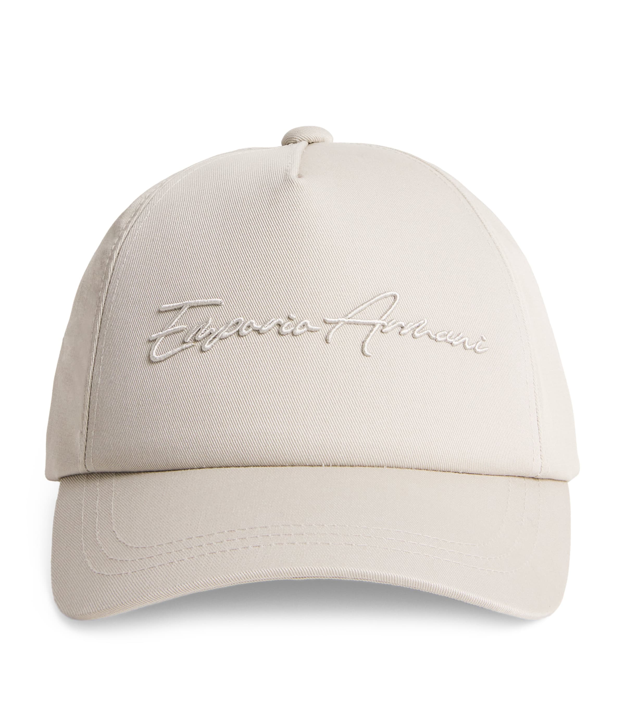 Emporio Armani Script Logo Baseball Cap In Neutral