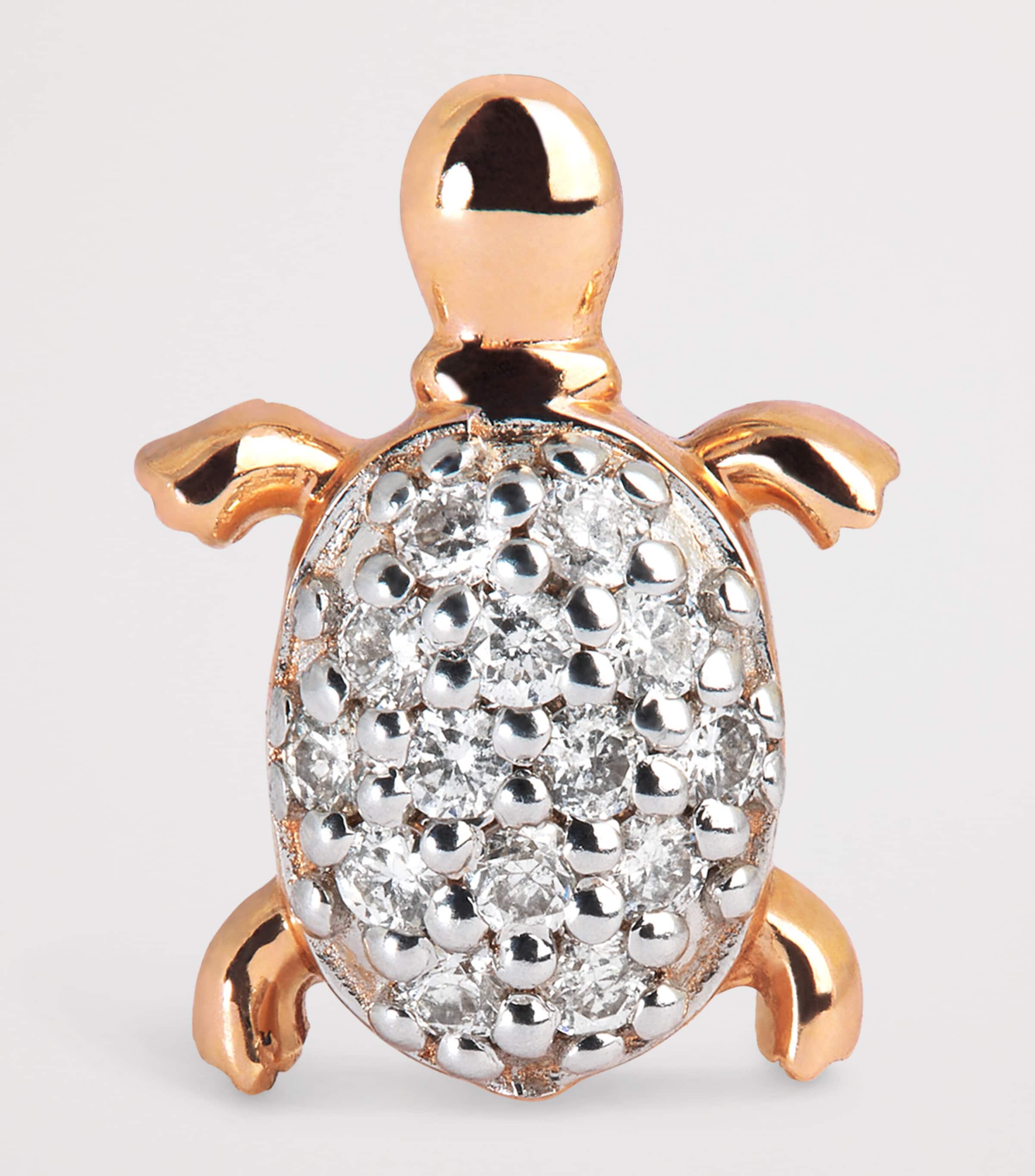 Rose Gold and Diamond Turtle Single Stud Earring ROSE GOLD Image 4