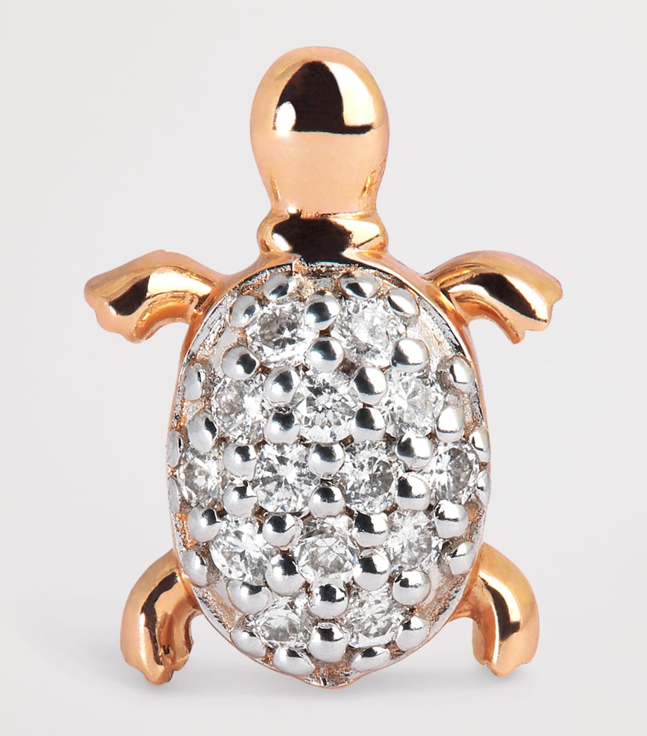 Rose Gold and Diamond Turtle Single Stud Earring ROSE GOLD Image 4