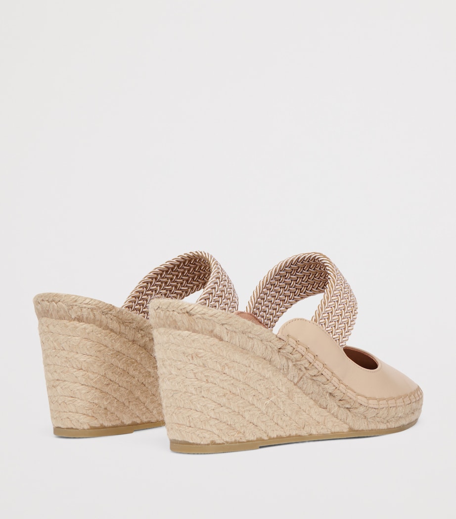 Leather-Blend Sinea Wedge Sandals BUFF Image 4