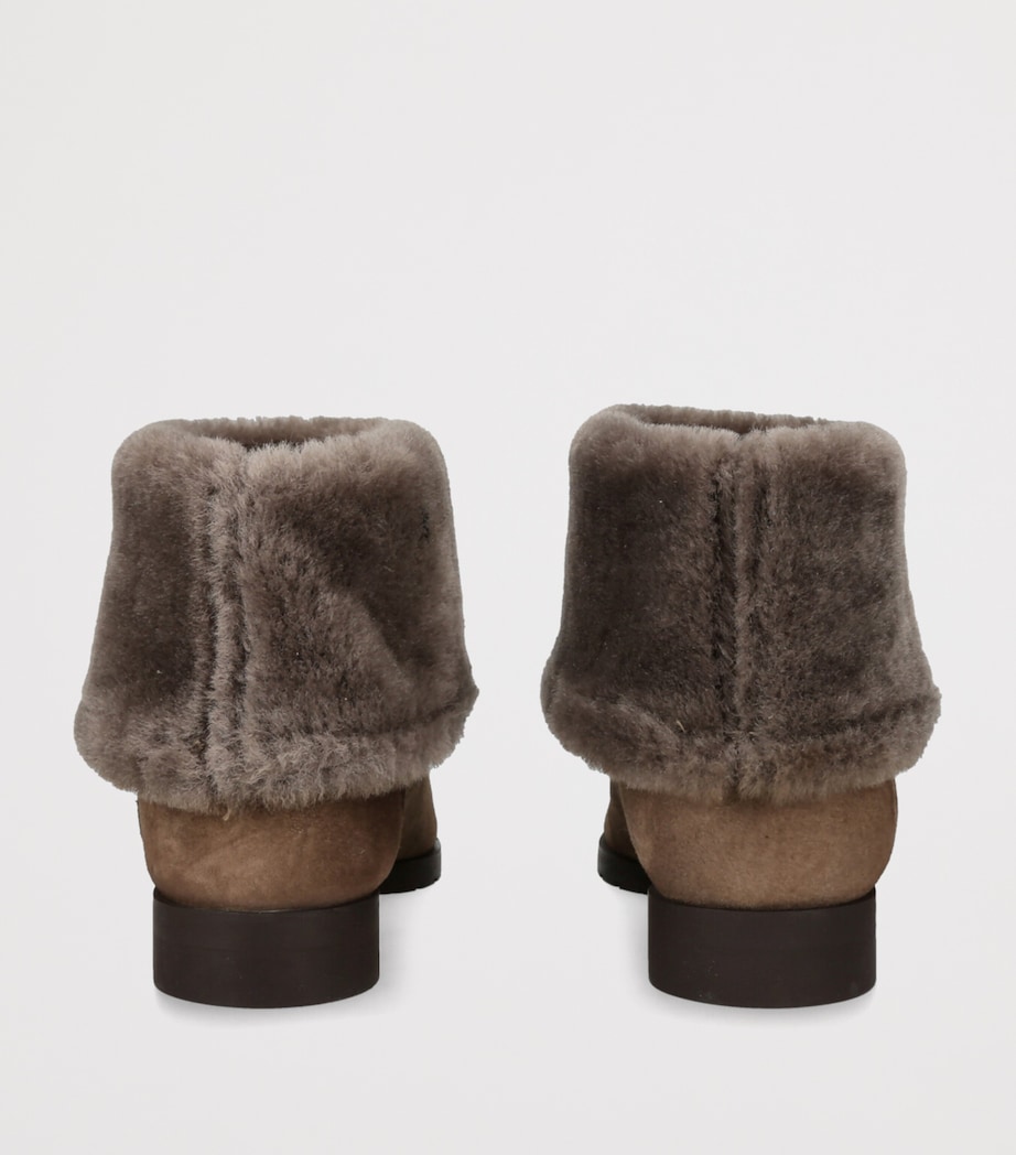 Shearling Fold-Down Ankle Boots TAUPE Image 2