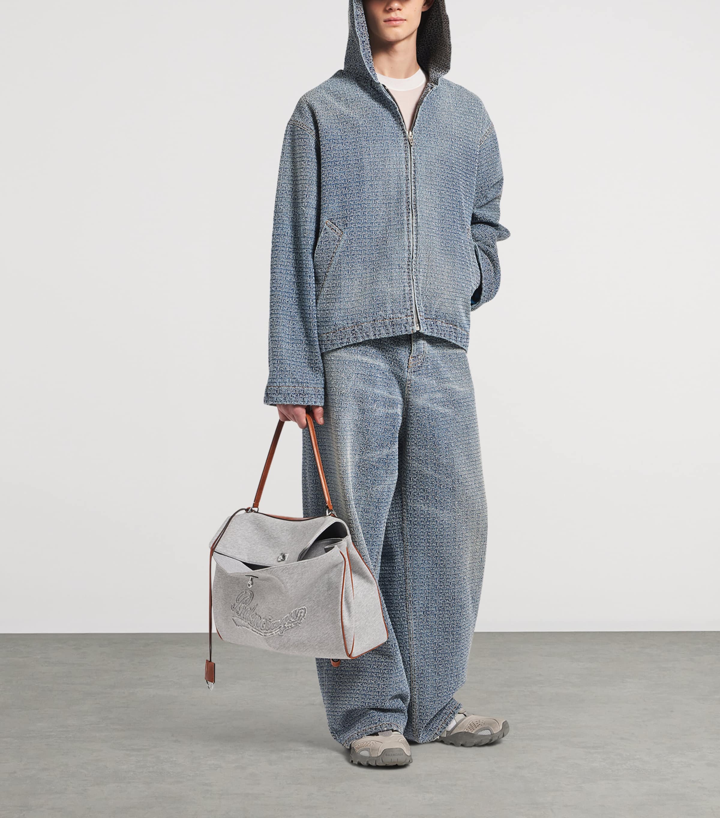 Balenciaga Mens Logo Embroidered Denim Jacket Image 2