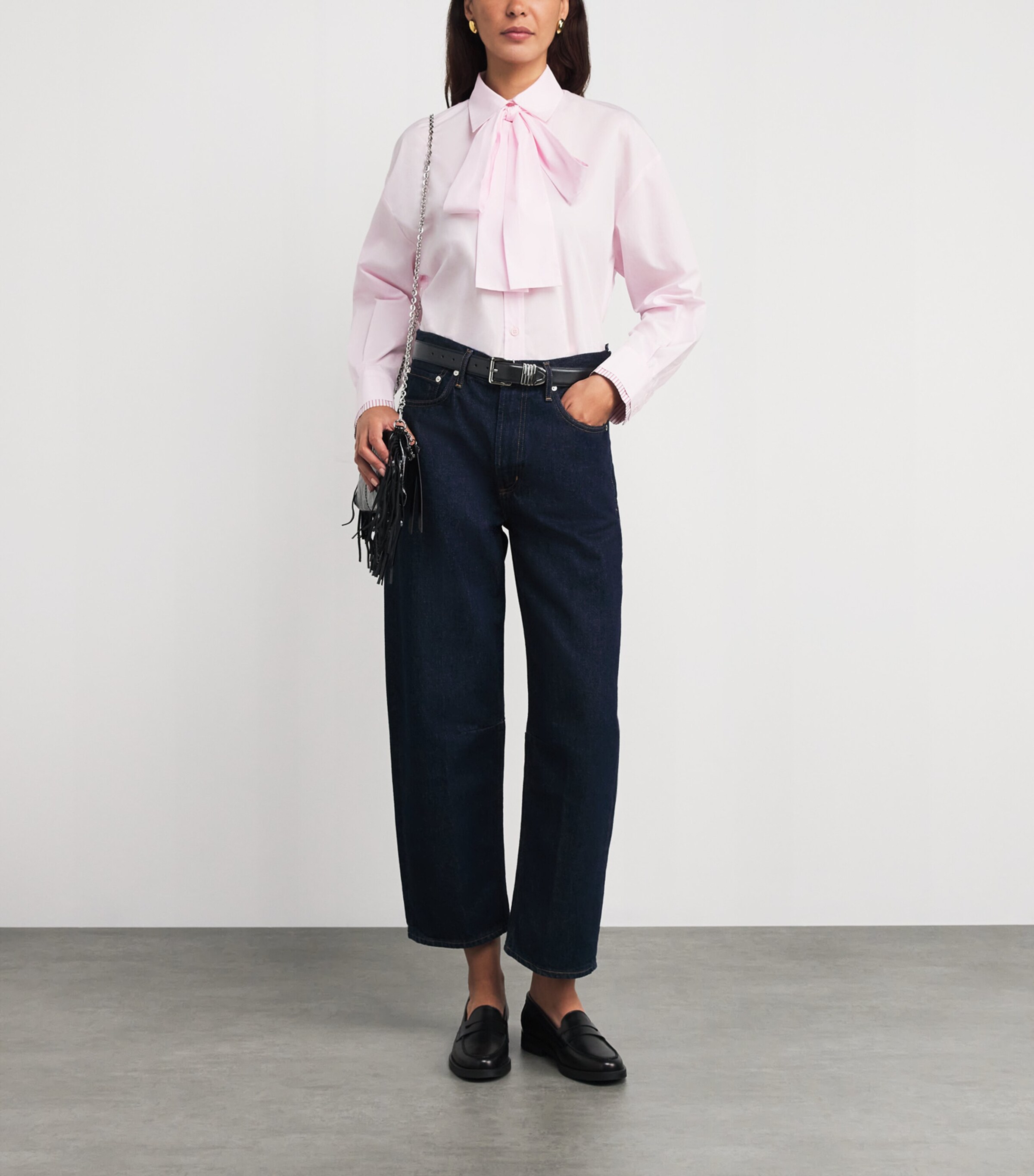 Leather Multi-Ring Belt BLACK Image 3