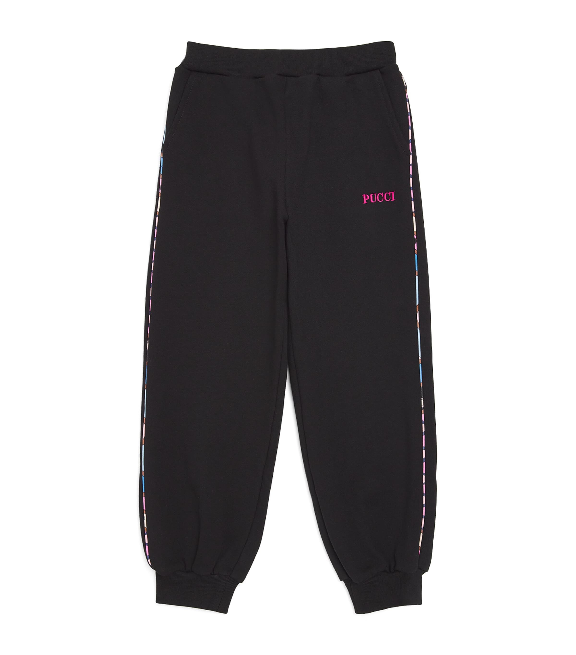 Pucci Junior Kids' Cotton Pocket-detail Sweatpants In Black