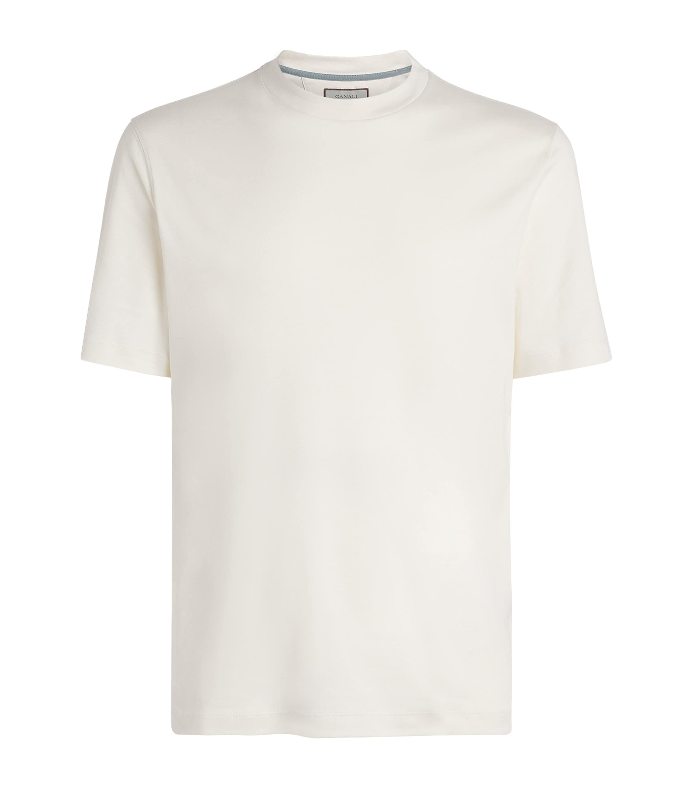 Canali Mens Cotton T-Shirt White Image 1