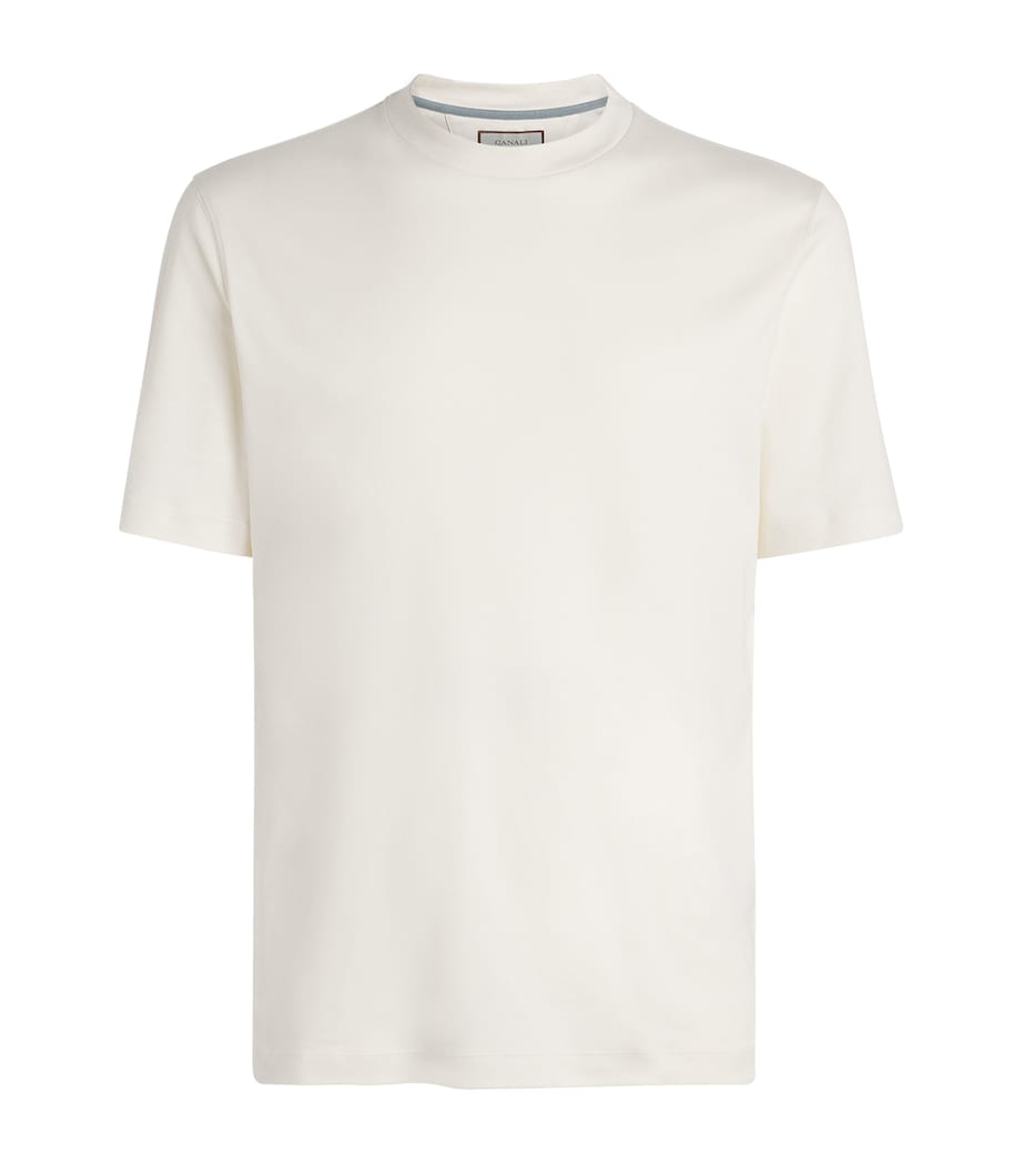 Canali Mens Cotton T-Shirt White Image 1