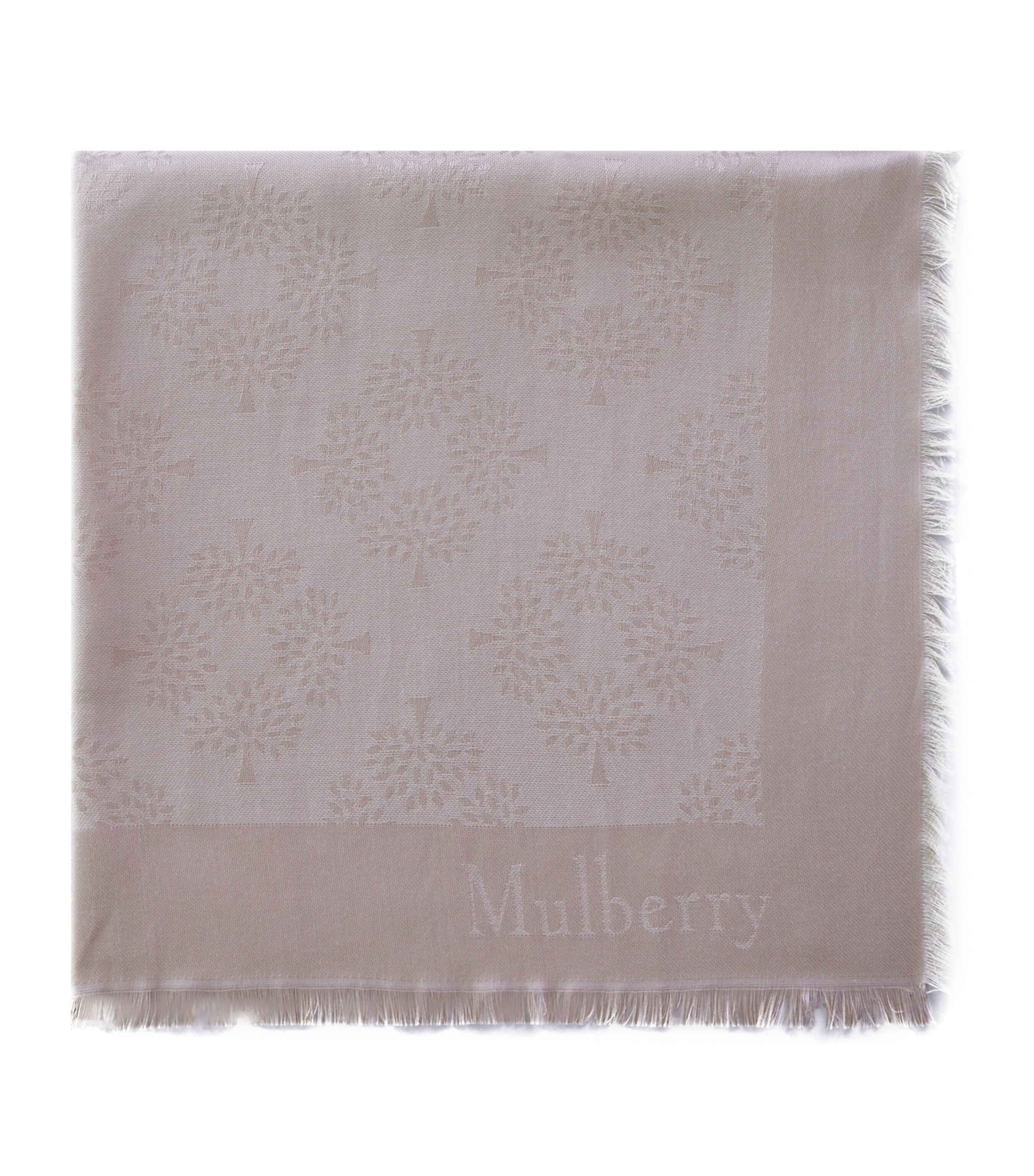Mulberry Square Tree Scarf In Neutral