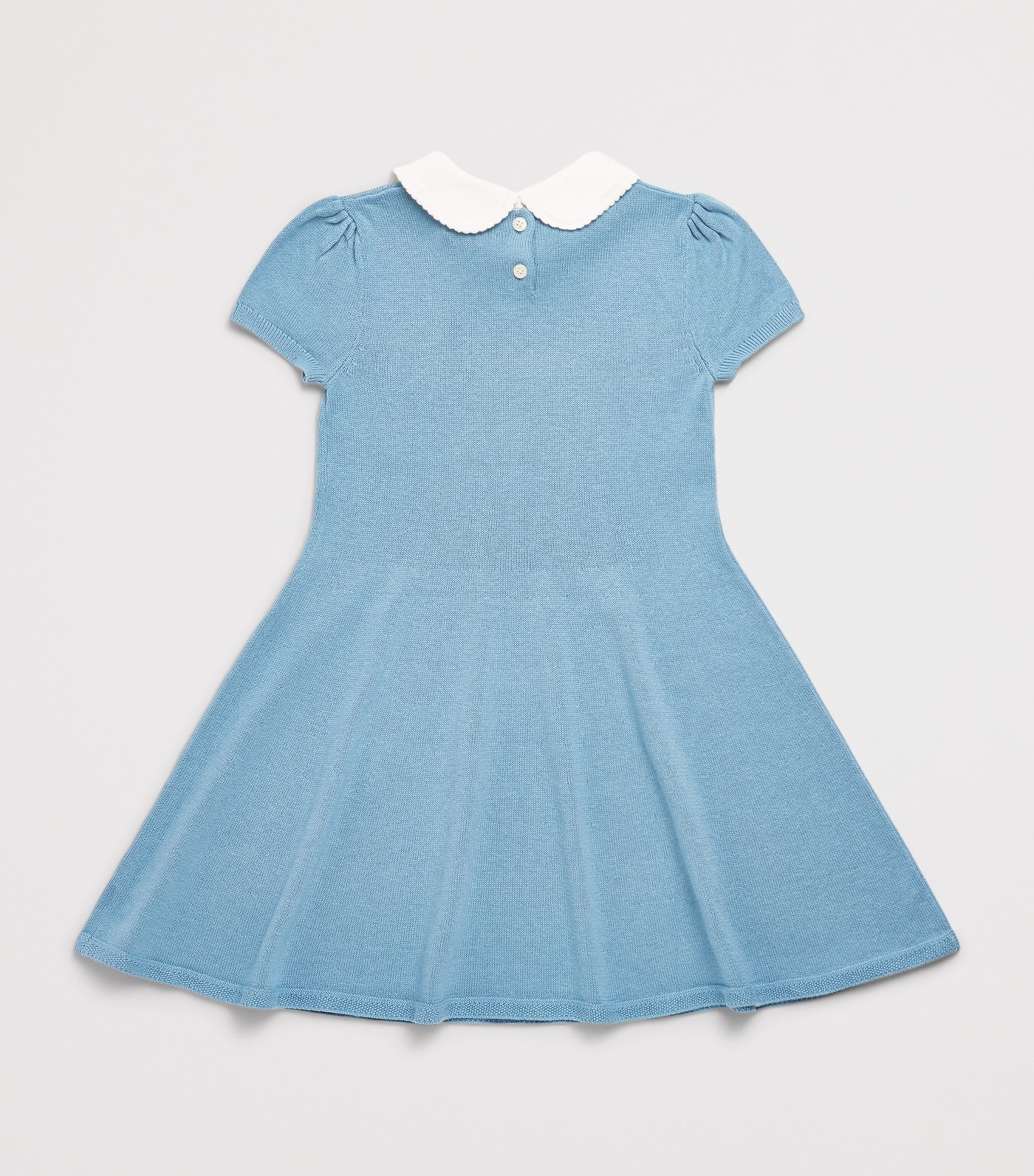 Ralph Lauren Kids Cotton Knitted Dress (2-6 Years) Cassidy Blue Image 2