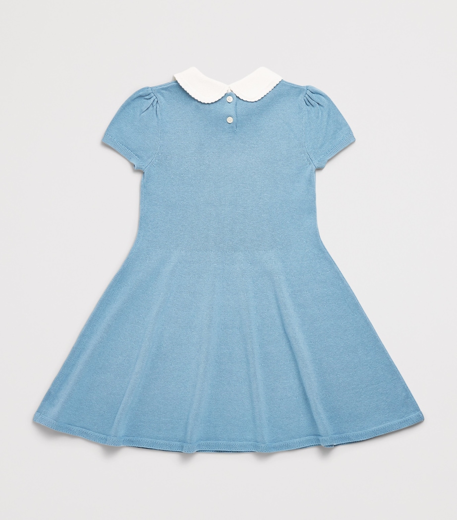 Ralph Lauren Kids Cotton Knitted Dress (2-6 Years) Cassidy Blue Image 2