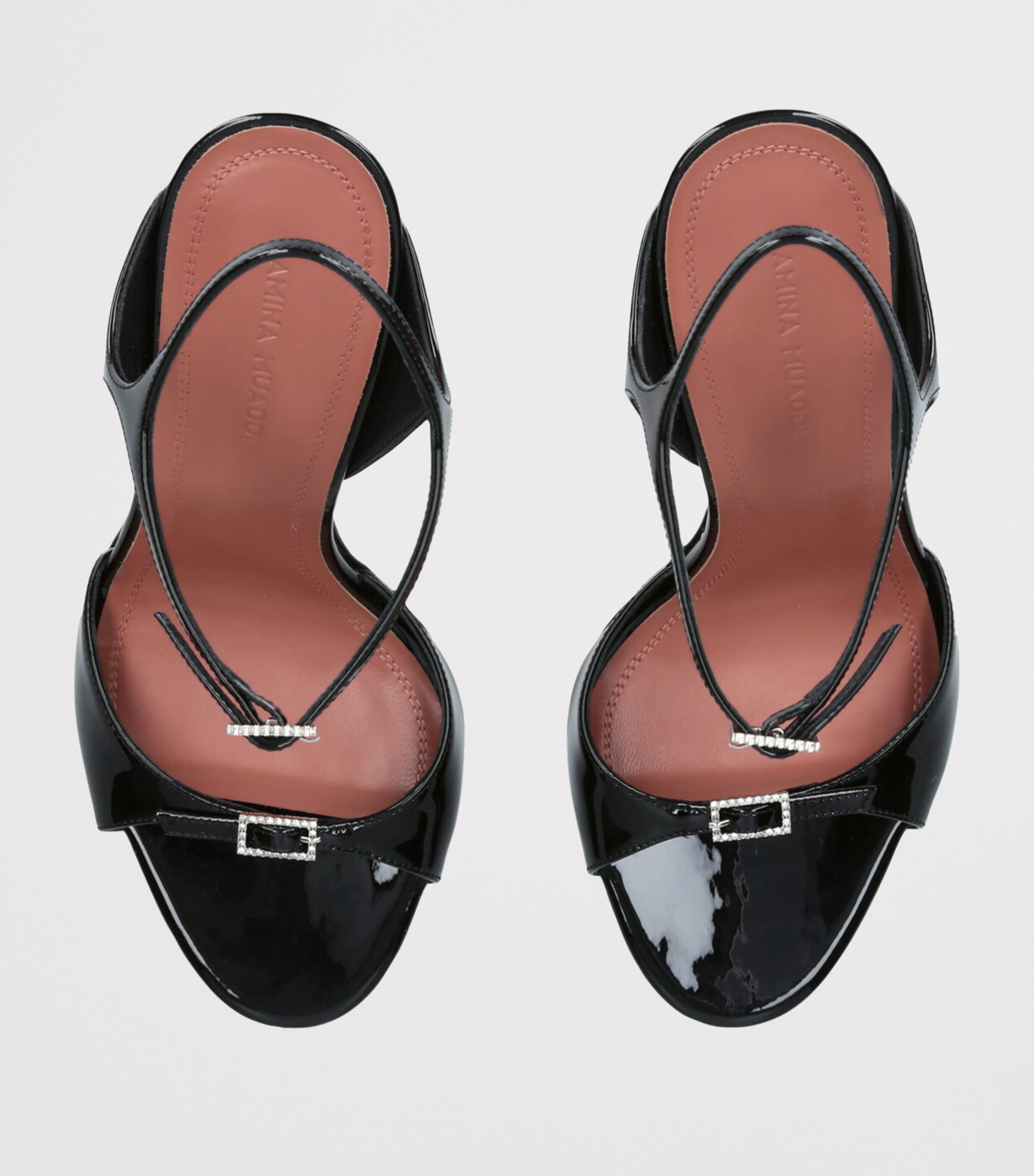 Patent Leather Heeled Sandal 105 BLACK Image 4