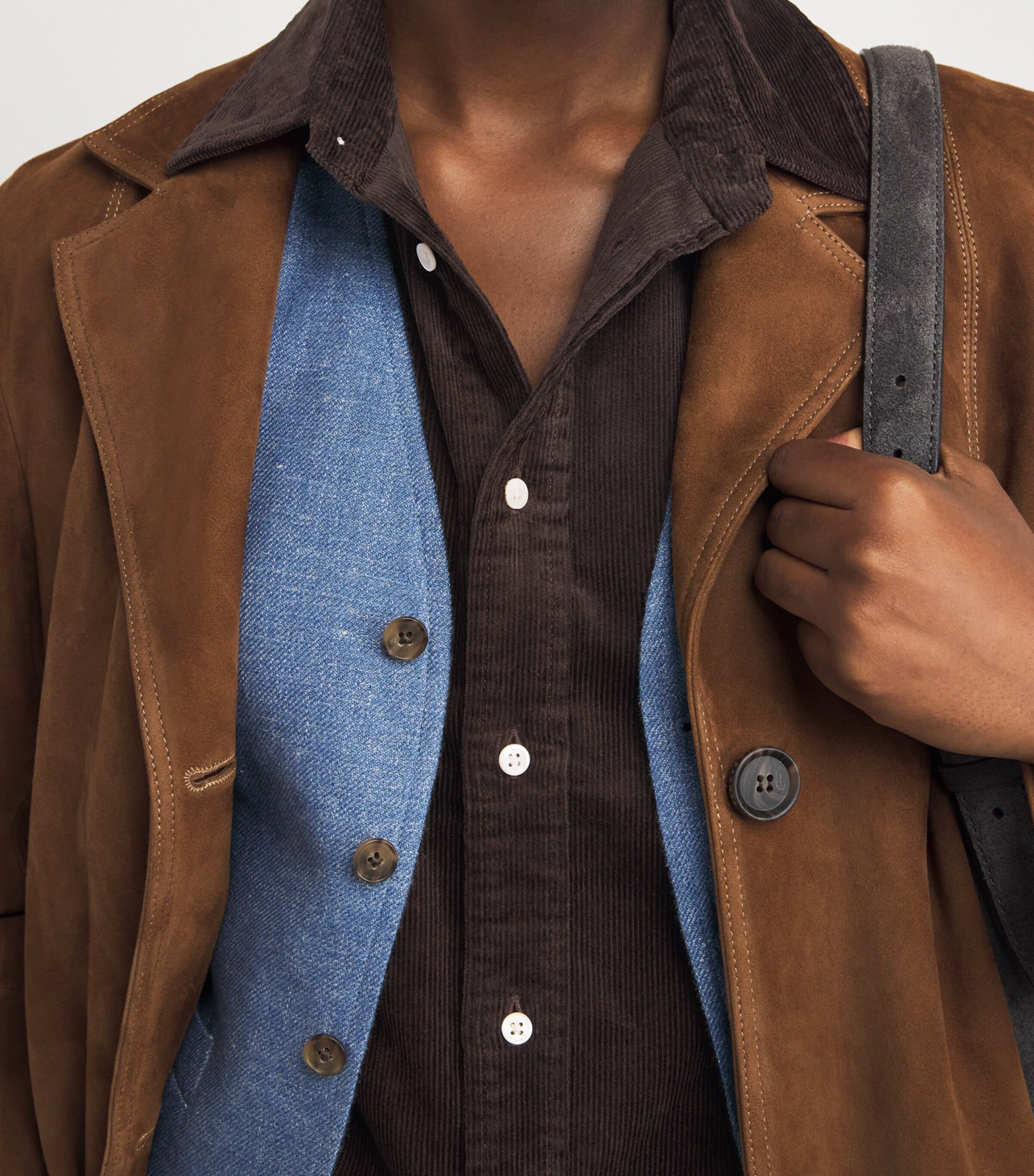 Stretch-Cotton Corduroy Slim Shirt DARK BEECH Image 6