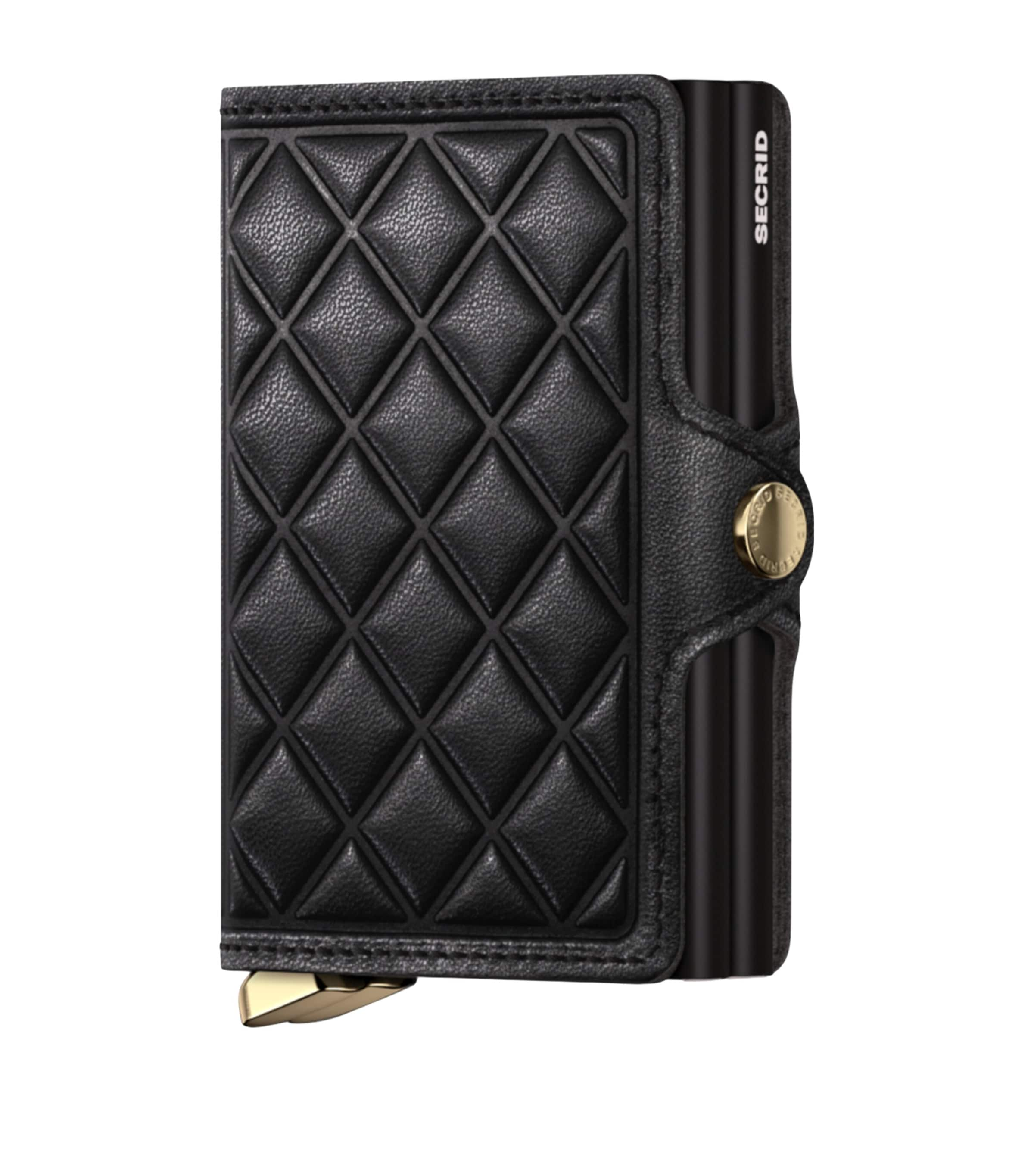 Secrid Leather Embossed Diamond Twinwallet In Black