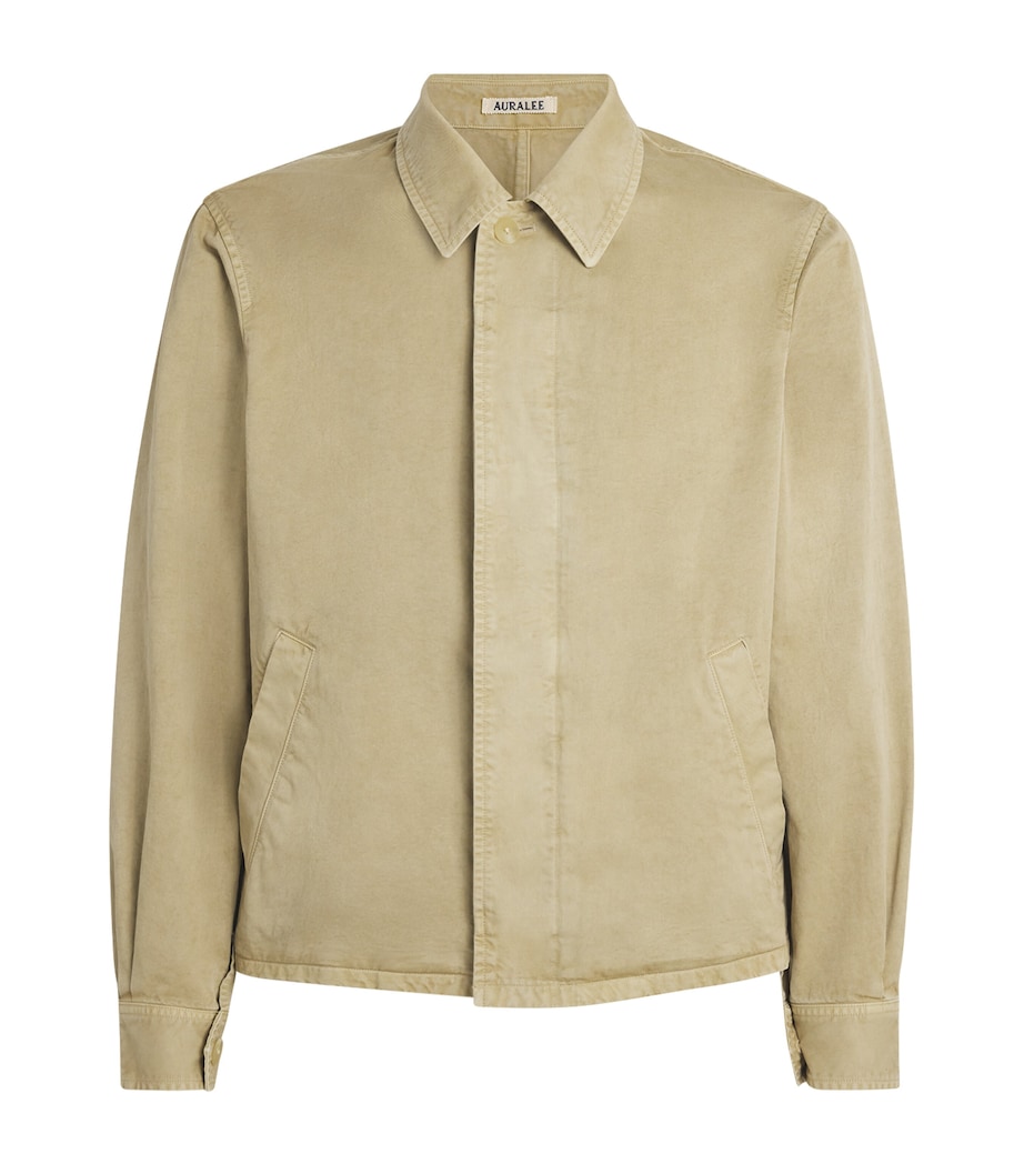 Auralee Mens Cotton Garment-Dyed Jacket Beige Image 1