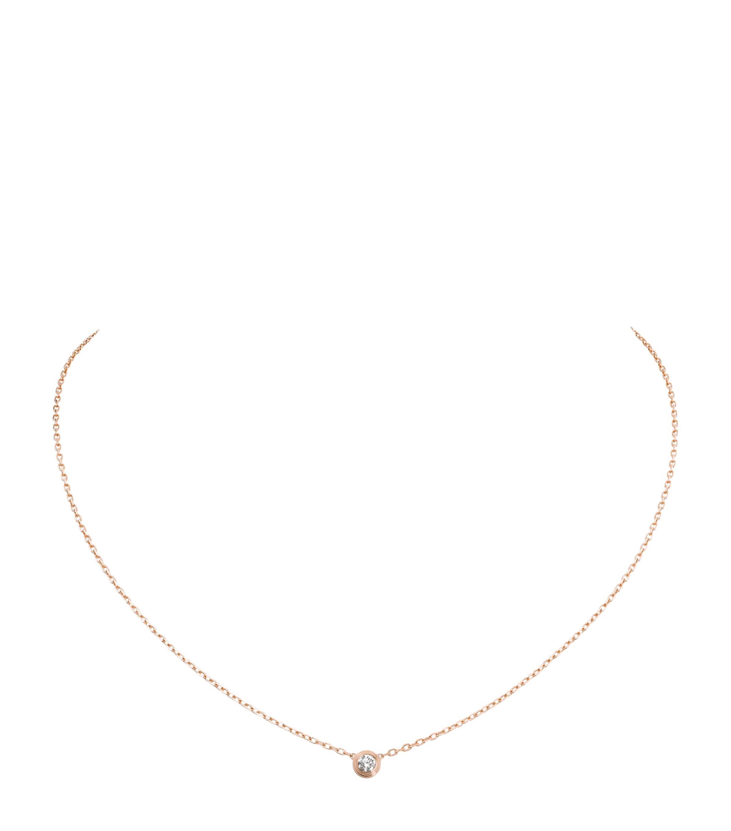 Small Rose Gold and Diamond Cartier d'Amour Necklace ROSE GOLD Image 1